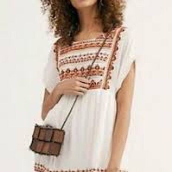 FREE PEOPLE WOMEN'S SUNRISE WANDERER IVORY BOHO DRESS SIZE MEDIUM BRAND NEW - Picture 9 of 9